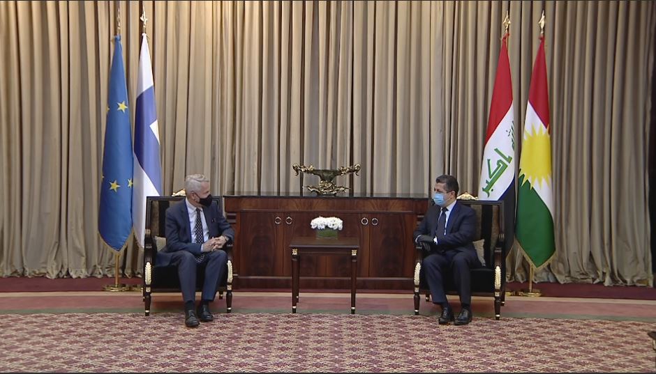 سه‌رۆكی حكومه‌تی هه‌رێمی كوردستان و وه‌زیری ده‌ره‌وه‌ی فینله‌ندا كۆبوونه‌وه‌